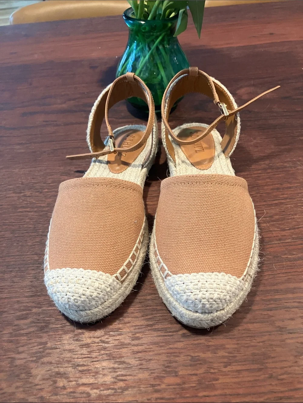Schutz for Anthropologie Greeca Flats Espadrille Slingback Flats